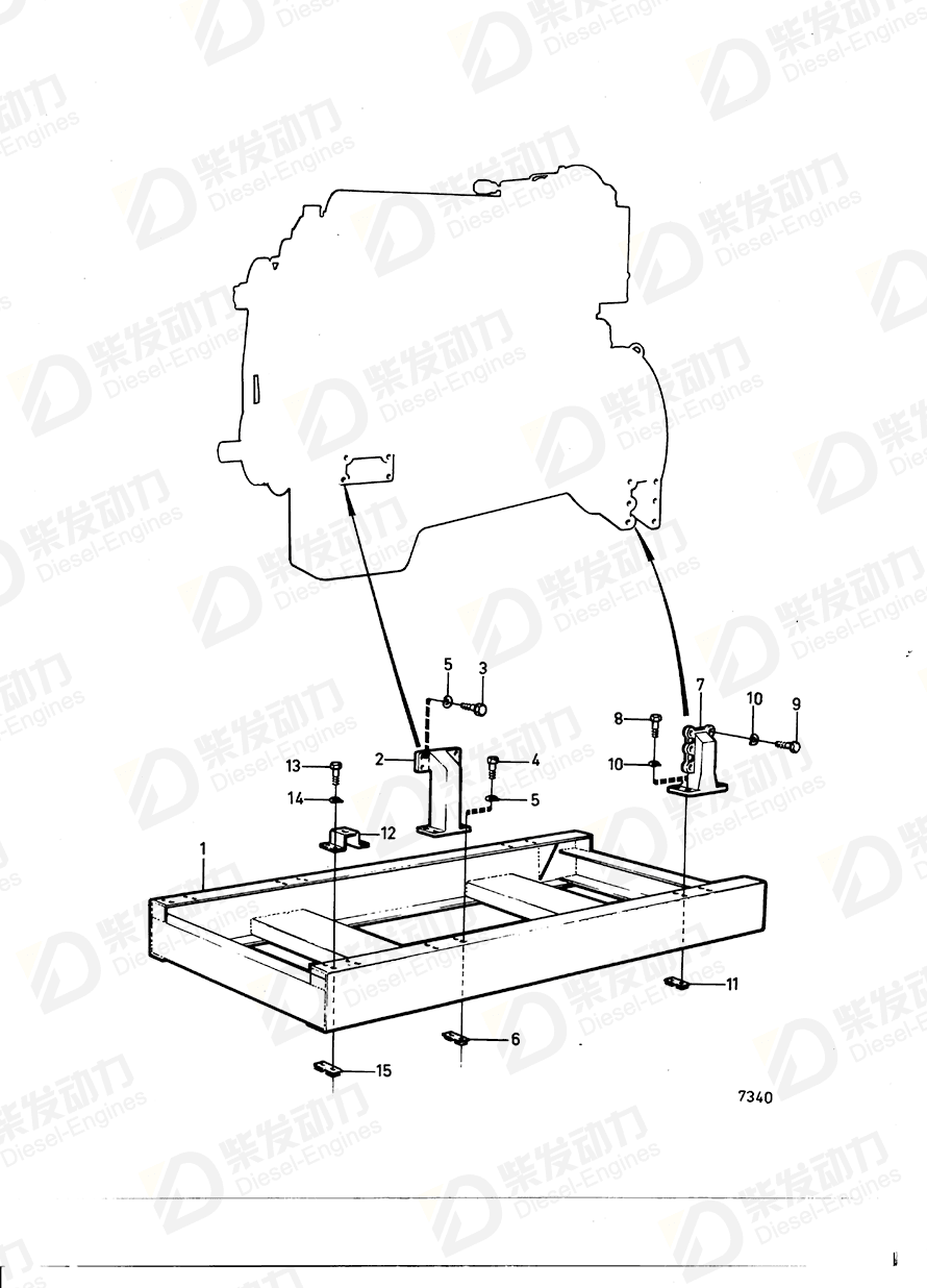 volvo penta Radiator bracket 844560 Drawing volvo penta Radiator bracket 844560 Drawing